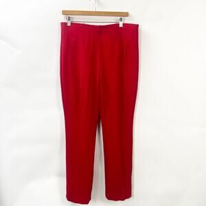 2/$30 Chico's 1.5 Medium Womens Red High Waisted Flat Front Straight Leg Pants